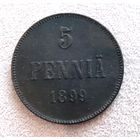 Красивые 5 пенни 1899 года. Распродажа! Смотрите другие мои лоты