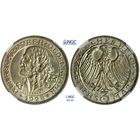 3 рейхсмарки 1928 г. D. Веймарская республика. Германия. 400 лет со дня смерти Альбрехта Дюрера. NGC MS 63. Серебро. Очень редкие. 50 тыс. шт. КМ# 58