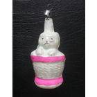 Елочная игрушка Кот в корзине.