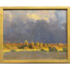 Козловский А.С "Осень", 1977г. Картон, масло. Размер с рамой 42,5х52,5 см.