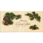 Подписанная мини-открытка 1990г. ЭССР "С Новым годом! Ветка пихты" из коллекции Л. Тубре