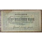Банкнота 5 миллионов марок 1923 год. Кёнигштайн-им-Таунус. Веймарская республика.