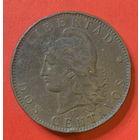 Аргентина 2 сентаво 1893г.