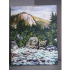 Картина с чердака. Урал. Холст. Масло. 36см.х28см.