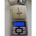 "Крест с фианитами"серебро, 925 зубр!