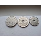 Сборный лот крон 10,5,2 Дания. Лот состоит из 3-х монет. Монеты не чищены. 45266