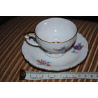 Кофейная пара из костяного фарфора., - *как для покоев самой королевны либо султанши Вашего сердц@., пр.Бавария., - с номером и короной на ножке чашечки и снизу на блюдце-!