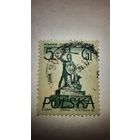 Марка Статуя Сирены в Варшаве 1955 года Польша