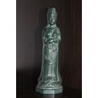 Статуэтка Гуаньинь (Бодхисаттву сострадания), выполнена из материала, напоминающий темно-зеленый нефрит, клеймо.