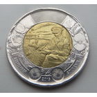 Канада 2 доллара 2015 г. 100 лет стихотворению "На полях Фландрии".