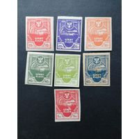 Польша 1921 Полная серия марок изданных для восточной Верхней Cилезии "GORNI SLASK" (чистые* следы от наклеек) Mi.1В-7В каталог 150.00 евро