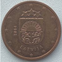 Латвия 5 евроцентов 2014 г.