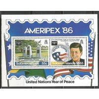 Соломоновы острова. Международная выставка марок AMERIPEX'86. 1986г. Mi#Бл20.