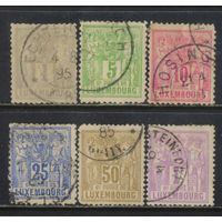 Люксембург 1882 Вып Сельское хозяйство и торговля Стандарт #45D,48А,49А,52А,54B,55В