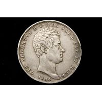5 лир 1844 г. Сардиния (Италия), Карл Альберт. Кабинетная патина, пореже!