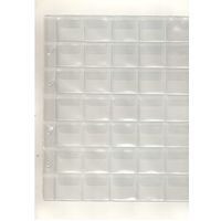 Листы для монет 200х250 мм на 35 ячеек 35х35 мм формат Оптима