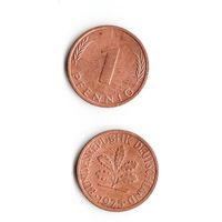 1 пфенниг Германия 1975 года(F)