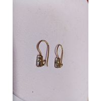 С рубля без мц. сережки со вставками. КЮ6 кЗвезда825пр.  длина 2см.