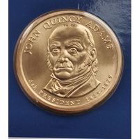1 доллар 2008 г. Джон Куинси Адамс . Unc. С рубля