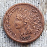 США 1 цент 1865 года. Индеец. Предложи свою цену или обмен!