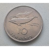 Острова Святой Елены и Вознесения 10 пенсов, 1998.  1-14-12