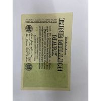 1 миллион марок Германии. Зеленая печать без номера