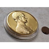 24KT Gold Electroplate, позолота США  Настольная медаль Сокровища искусства Древней Греции
