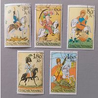 Верховая езда (эмаль по стеклу и керам.плитке). Чехословакия,1972 (5 из 6)