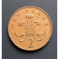 2 новых пенса 1980г. Великобритания