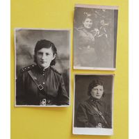 Фото "Офицер сан-мед. службы", еврейка, 1942-1945 гг., 3 шт.
