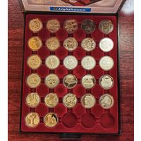 Коллекция памятных медно-никелевых монет Республики Беларусь, 1 рубль, 27 штук,  2002-2020 г.г., планшет