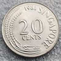 Сингапур 20 центов  1981 г.