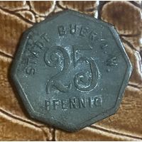 Монета 25 пфеннигов 1918 год. Буер. Веймарская республика.