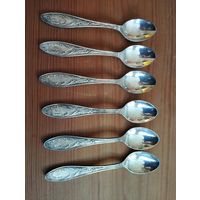 Ложки кофейные Пламя, мельхиор. Кольчугино, СССР