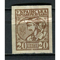 Восточная Украина (Гражданская война) - 1918 - Символы Украины 20шаг - (есть помятость) - [Mi.2B] - 1 марка. MNH.  (Лот 41Hk)-T41P32