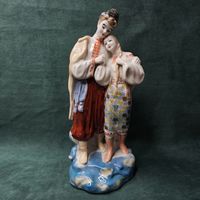 Старт с 1 Рубля !!! СССР Фарфоровая статуэтка Девушка Пара Казак ЗХК 1970е !!!