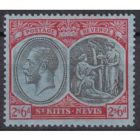 183.BrK. Великобритания. Колонии. Сент Китс и Невис. Георг V. 1921 г.  2,6Sh. Mi.#50.