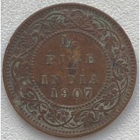 Индия Британская 1/2 пайса 1907 г.