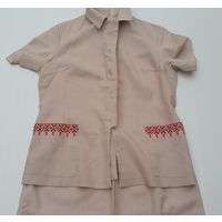 Костюм  с вышивкой лен  50  годы