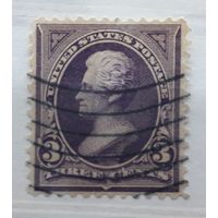 США 1898г.Стандарт 3 цента.Президент Эндрю Джексон.гаш.