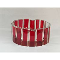 Хрустальная пепельница "Нёман" Красное стекло. С рубля