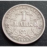 Германия 1 марка 1913 год мд J Гамбург редкая тираж 368.000 тысяч