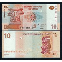 Конго 10 франков 2003 год. UNC
