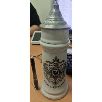 Шикарная, фарфоровая с золочением, пивная кружка. Германия