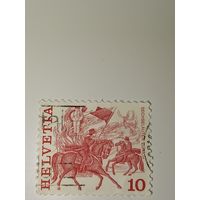 Марка Швейцария 1977 год Народные обычаи.Скачки, Цюрих