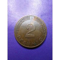 Германия ФРГ 2 пфеннига 1994 D
