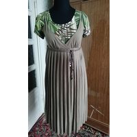 Комплект платье - сарафан плиссе и кофточка-футболка из вискозы в приятных тонах 44-46 размера.