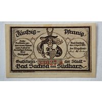 1921 год 50 пфеннигов  Германия