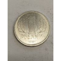 ГДР 1 пфенинг 1981