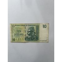 Зимбабве. 10 долларов. 2007 год. АА4457481
